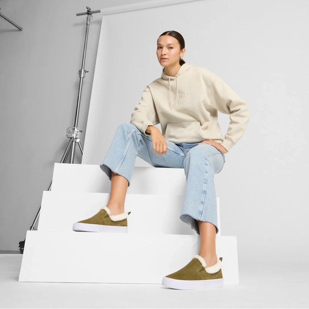 🐈‍⬛ Puma Women's Bari Comfort Sherpa Slip-Ons Size 7.5 New in box w/out lid